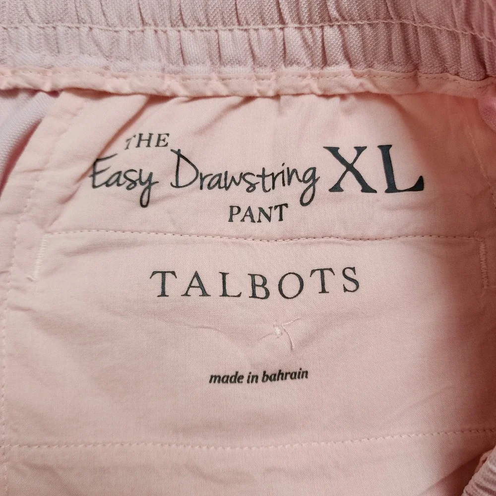 Talbots Womens The Easy Drawstring Pant Size‎ XL Pink Lyocell Drawstring Waist